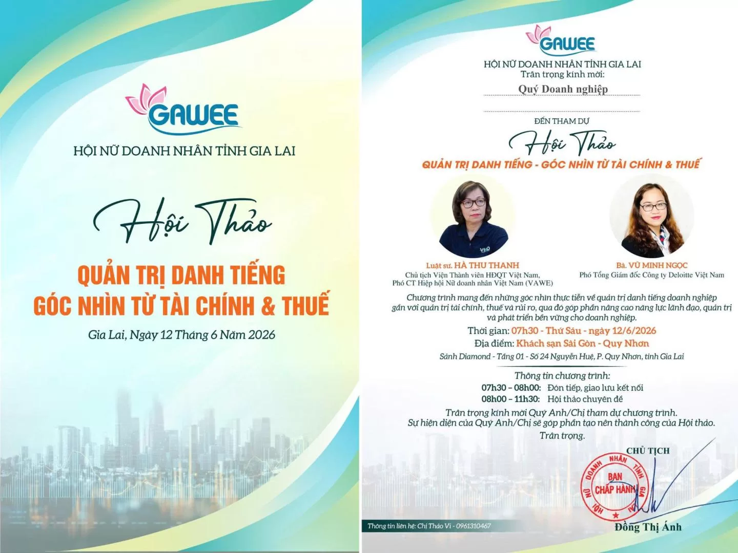 hội thảo Quản trị danh tiếng – Góc nhìn từ tài chính & thuế